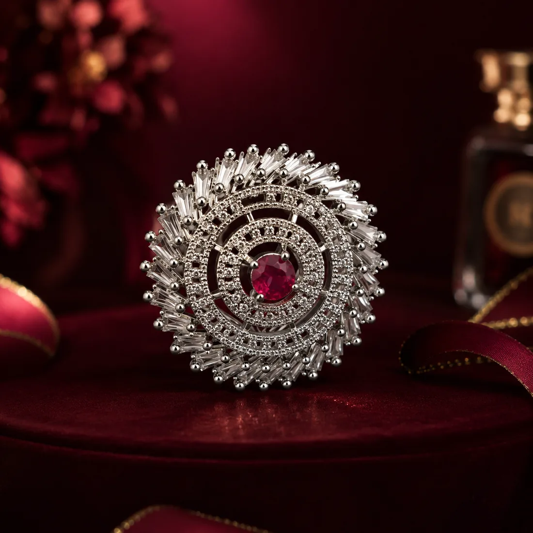 Ruby-Centre Cocktail Ring